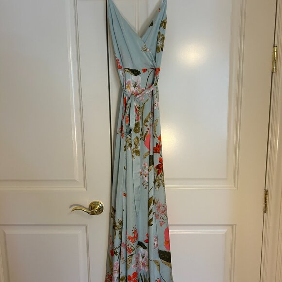 Floral Maxi Dress in Green and Pink - Picture 3 of 6